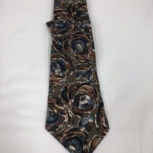 Preferred Stock Mens Neck Tie Necktie Muti-color Floral 100% Silk Made In Italy